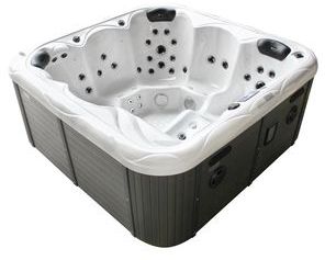 Family Compact Hot Tub Silver White Marble 11