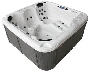 Family Compact Hot Tub Silver White Marble 12
