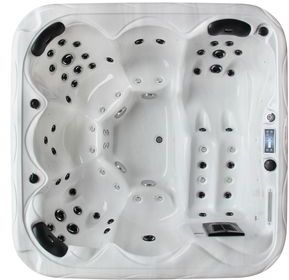 Family Compact Hot Tub Silver White Marble 14